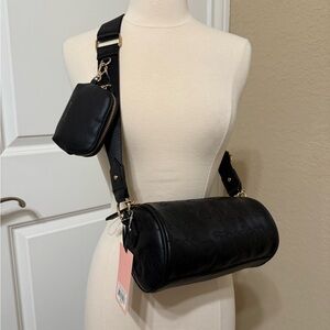 Juicy Couture Sleek Black Crossbody Bag Set with Gold Hardware